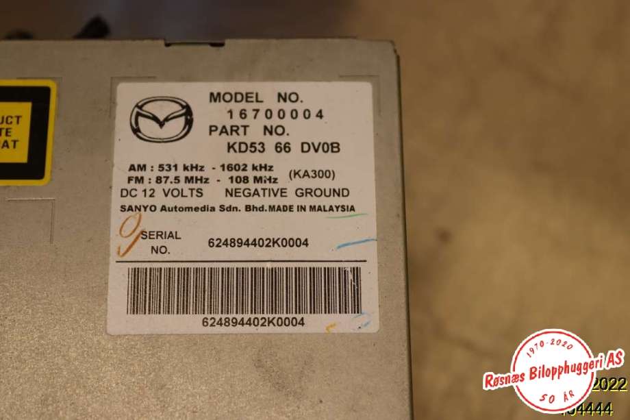Bilstereo til Mazda CX-5 2012-2017 (Type I)  (MAZDA|)