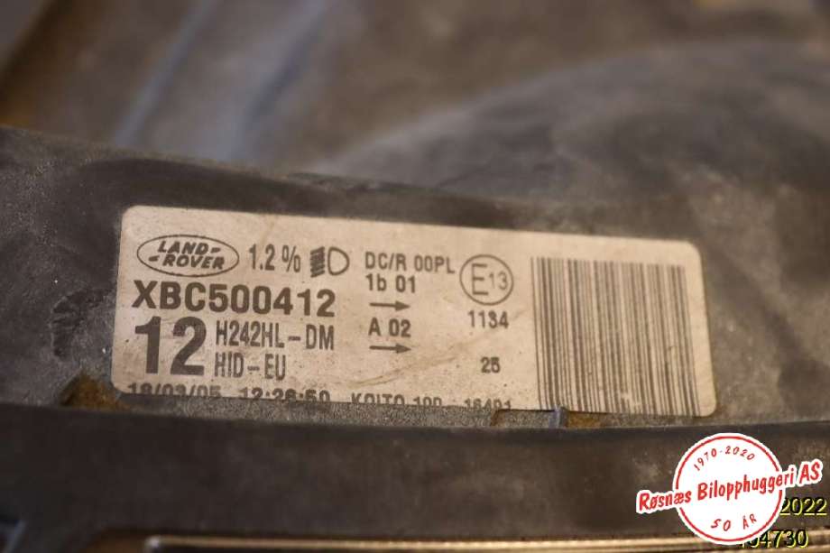 Frontlykt venstre xenon til Land Rover Discovery 2005-2009 (Type III)  (LAND-ROVER|XBC500412|)