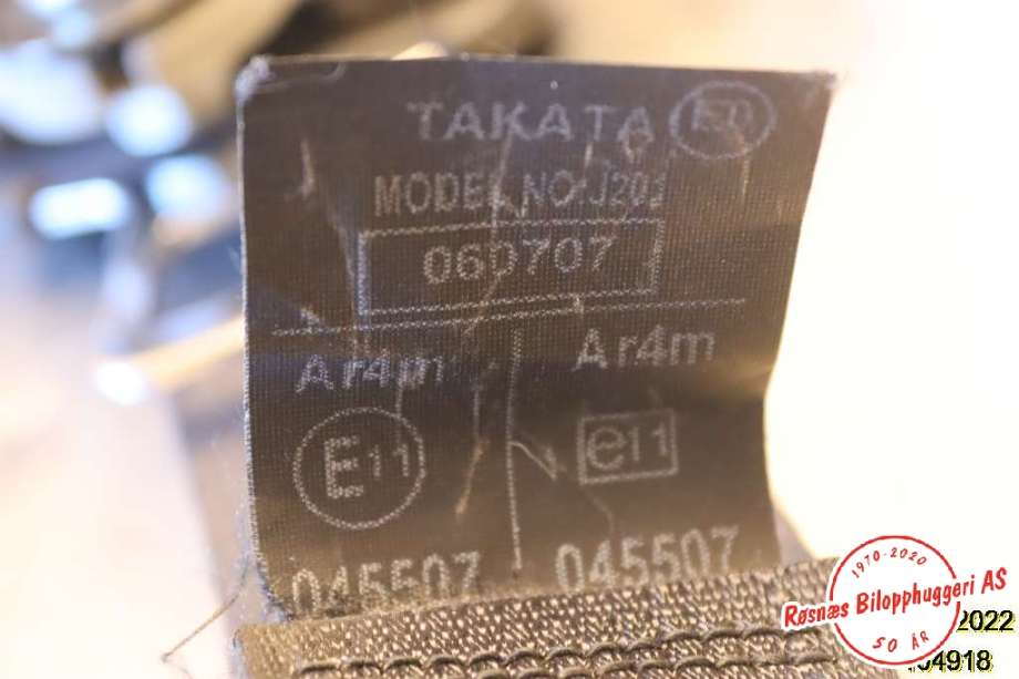 Sikkerhetsbelte bak høyre til Honda Civic 2006-2011 (Type VIII)  (HONDA|)