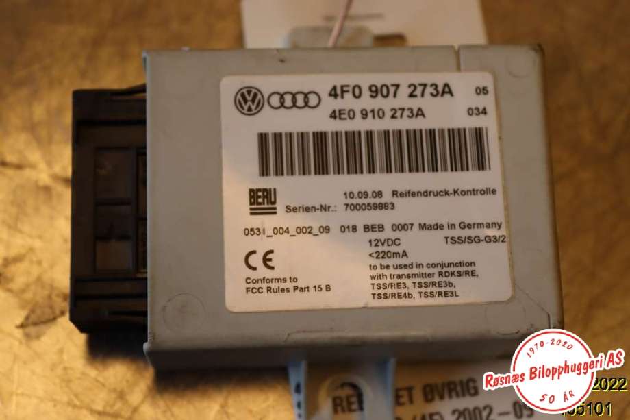 Styreenhet diverse til Audi A8, 2003-2010 (Type II) (AUDI|4F0 907 273A)