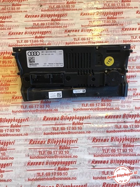 Varmeapparat betjening til Audi A4 2007-2014 (Type IV) (B8) (B8) (AUDI|8K1820043AG|)