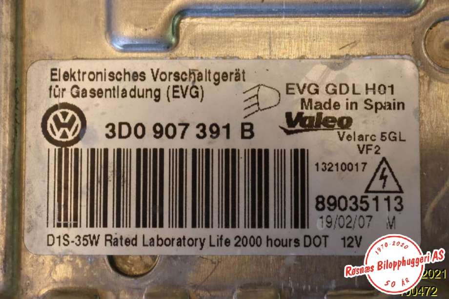 Styreenhet xenon/ballast til VW Passat 2005-2010 (B6) (B6) (VOLKSWAGEN|3C0941608B|)