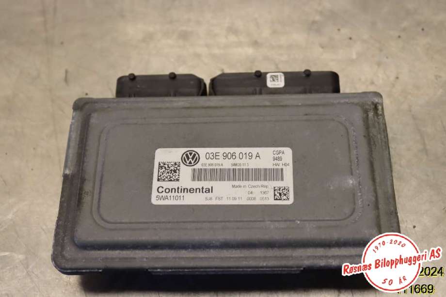 Styreenhet motor til VW Polo, 2009-2014 (Type V, Fase 1)  (VOLKSWAGEN|03E 906 019 A)