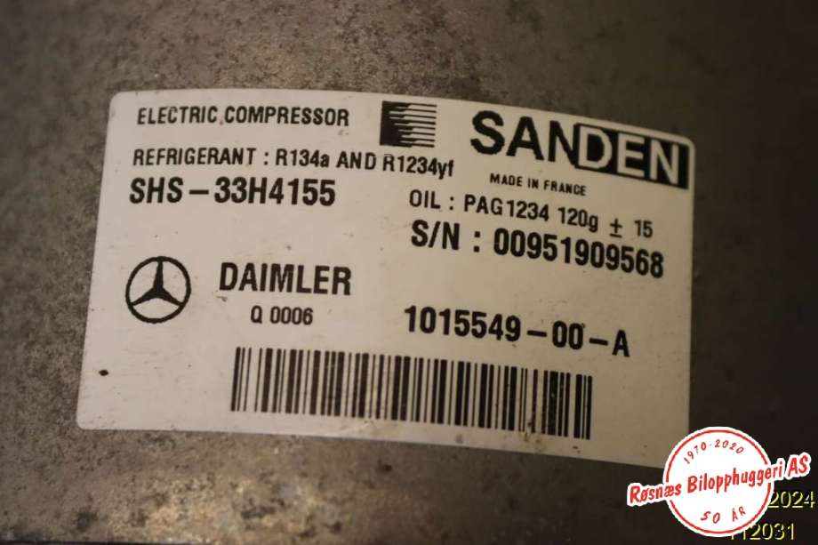 Aircondition kompressor til Mercedes B-Klasse 2011-2018 (W246) (W246) (MERCEDES|A 003 230 51 11|)