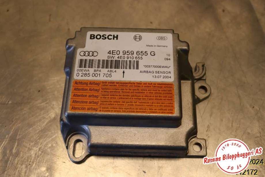 Airbag elektronikk til Audi A8, 2003-2010 (Type II) (AUDI|4E0 959 655 G)