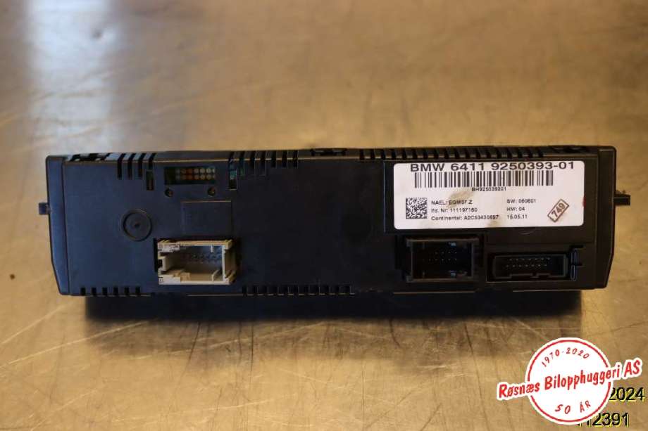 Varmeapparat betjening til BMW X1 2009-2015 (E84) (E84) (BMW|64 11 9 292 262|)
