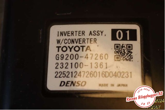 DCDC converter hybrid til Toyota Prius 2016-2023 (Type IV) (combi) (combi) (TOYOTA|G9200-47260|)