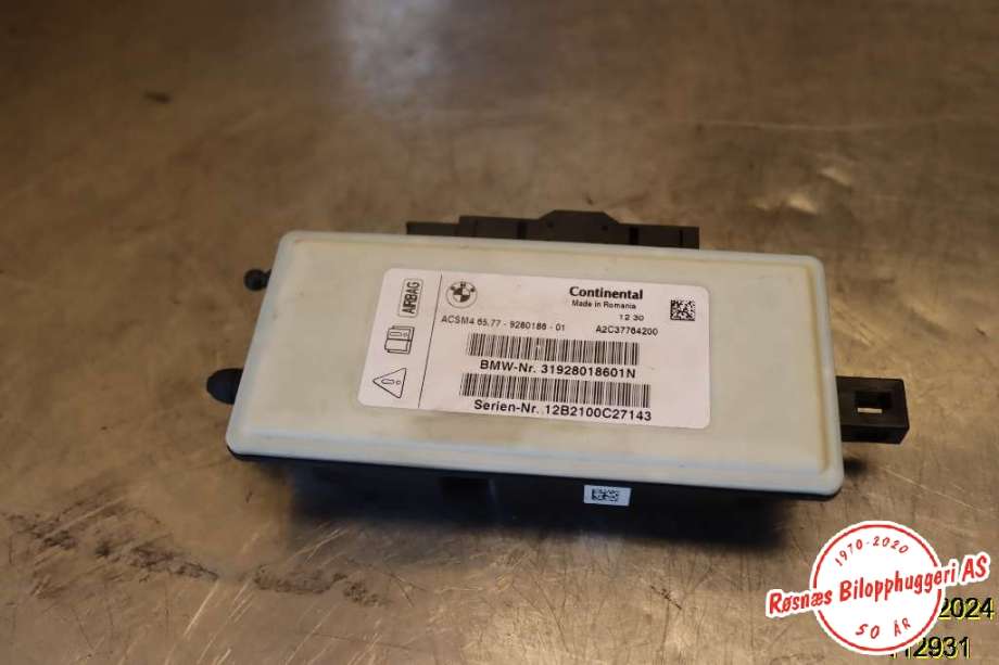 Airbag elektronikk til BMW 5-Serie, 2010-2017 (F10/F11) (F10/F11) (BMW|65.77-9280186-01)
