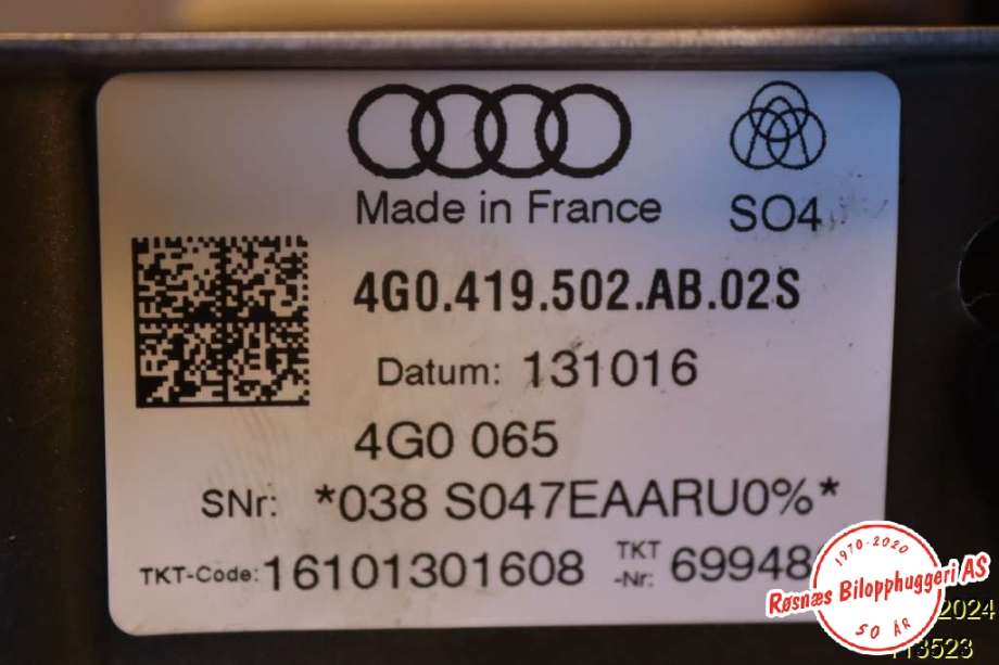 Rattaksel til Audi A6 2014-2018 (Type IV, Fase 2) (C7) (C7) (AUDI|4G0 419 502 AB|)