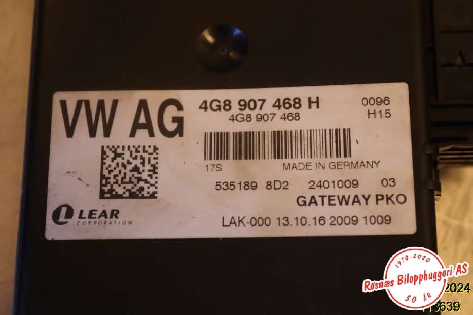 Styreenhet diverse til Audi A6 2014-2018 (Type IV, Fase 2) (C7) (C7) (AUDI|4G8 907 468 H|)