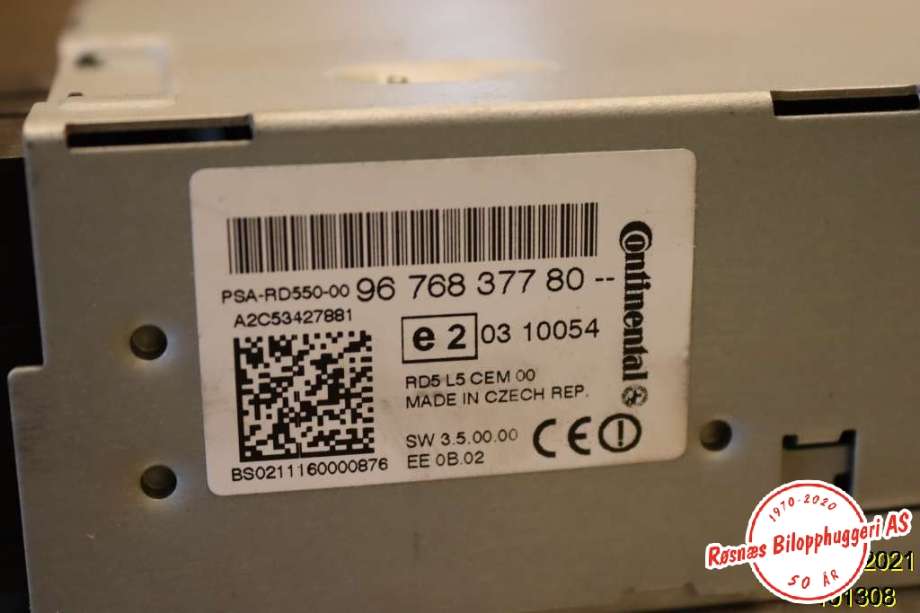 Bilstereo navigasjon til Peugeot 508 2011-2014 (Type I, Fase 1) (PEUGEOT|96 768 377 80|)
