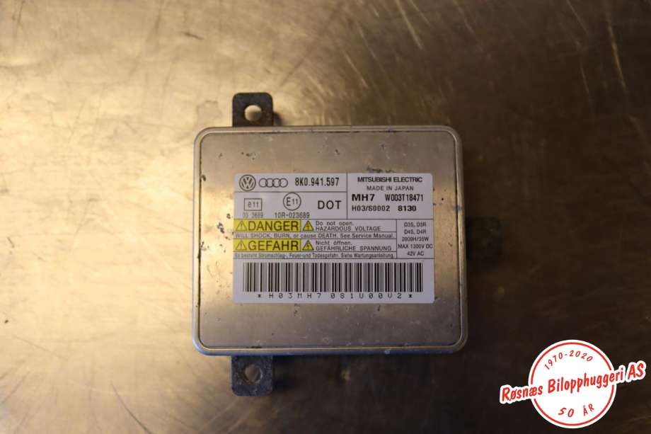 Styreenhet xenon/ballast til Audi A4, 2007-2014 (Type IV) (B8) (B8) (AUDI|8K0 941 597 E)