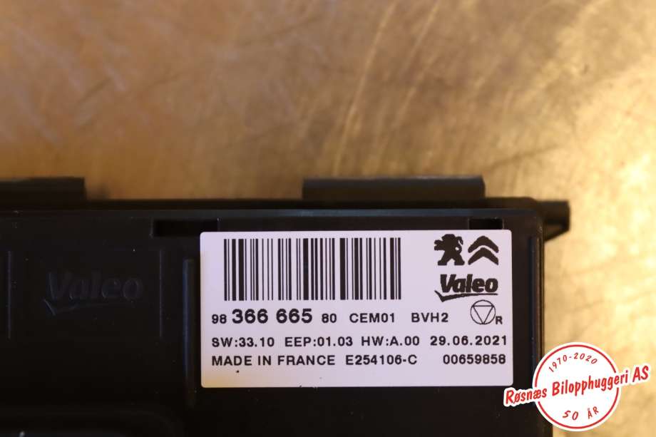 Styreenhet diverse til Peugeot Partner 2019-->> (Type III)  (PEUGEOT||9836666580)