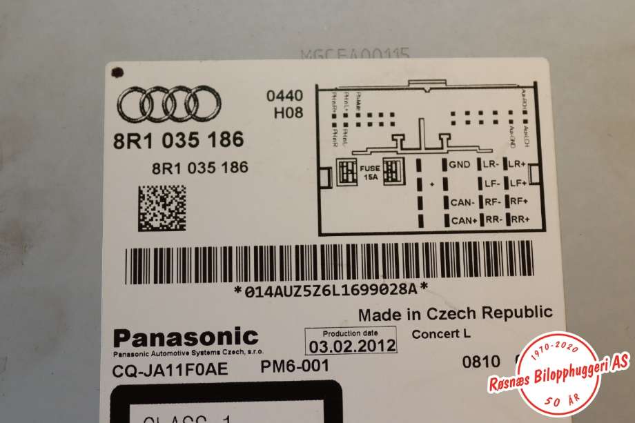 Bilstereo til Audi A5 2007-2016 (Type I) (AUDI||8R1035186)