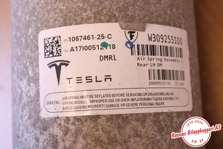 Fjær foran nivå luftpute/belg til Tesla Model S 2016-2021 (Fase 2)  (TESLA||1067461-25-C)