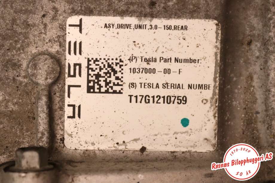 Motor elbil bak til Tesla Model S 2016-2021 (Fase 2)  (TESLA|1037000-00-F|)