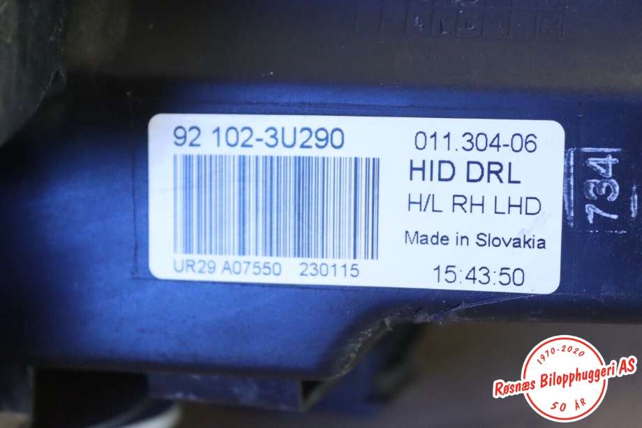Frontlykt høyre halogen til Kia Sportage 2010-2016 (Type III)  (KIA||92102-3U290)