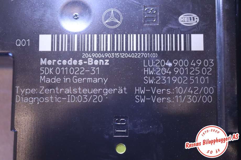 Sikringsboks til Mercedes C-Klasse 2011-2014 (Fase 2) (W204) (W204) (MERCEDES|A2049012502||5DK011022-31)