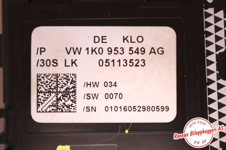 Styreenhet diverse til VW Golf V, Combi 2003-2008  (VOLKSWAGEN||1K0953549AG)