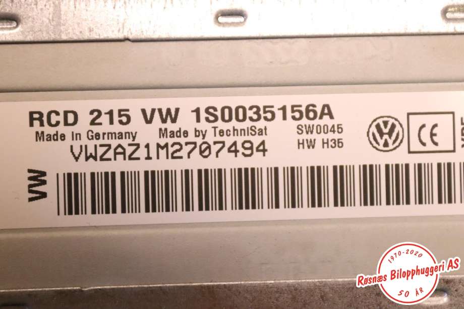 Varmeapparat betjening til VW Up 2012-2019  (VOLKSWAGEN||1S0820045N)