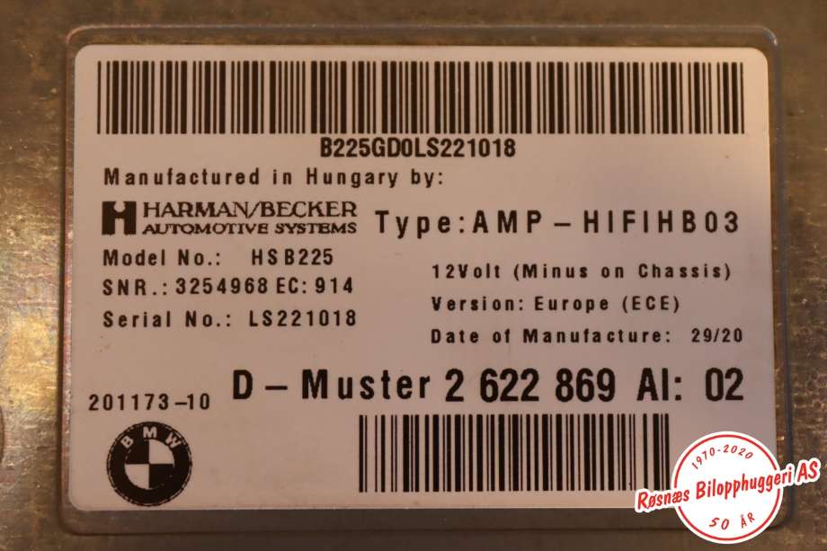 Bilstereo forsterker til BMW i3 2013-2022  (BMW||201173-10)