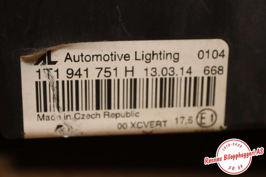 Frontlykt venstre xenon til VW Touran 2007-2010 (Type I, Fase 2)  (VOLKSWAGEN||1T1941751H)