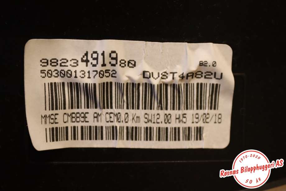 Speedometer til Peugeot Partner 2015-2019 (Type II, Fase 2)  (PEUGEOT||9823491980)