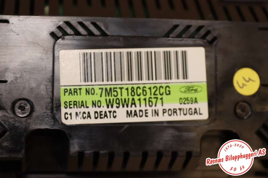 Varmeapparat betjening til Ford Kuga 2008-2012 (Type I)  (FORD||7M5T18C612CG)