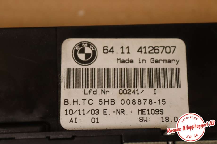 Varmeapparat betjening til BMW 3-Serie 1998-2005 (E46) (E46) (BMW||64114126707)