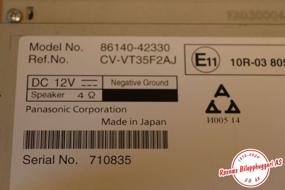 Bilstereo navigasjon til Toyota RAV4 2016-2019 (Type IV, Fase 2) (TOYOTA||86140-42330)
