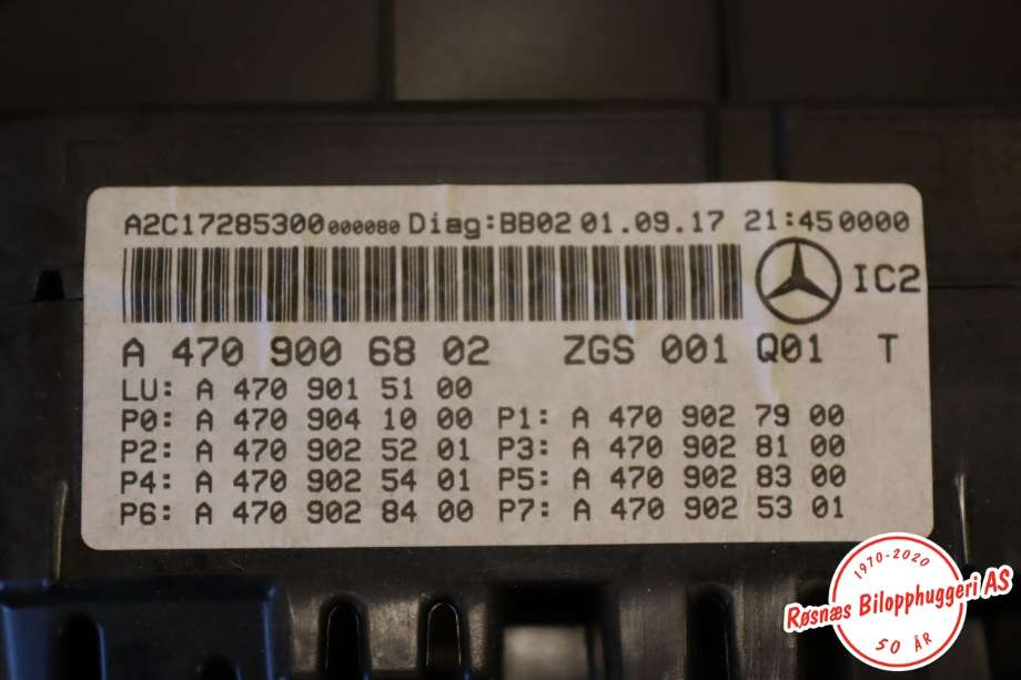 Instrumentpanel til Mercedes X-Klasse 2017-2020  (MERCEDES||A4709006802)
