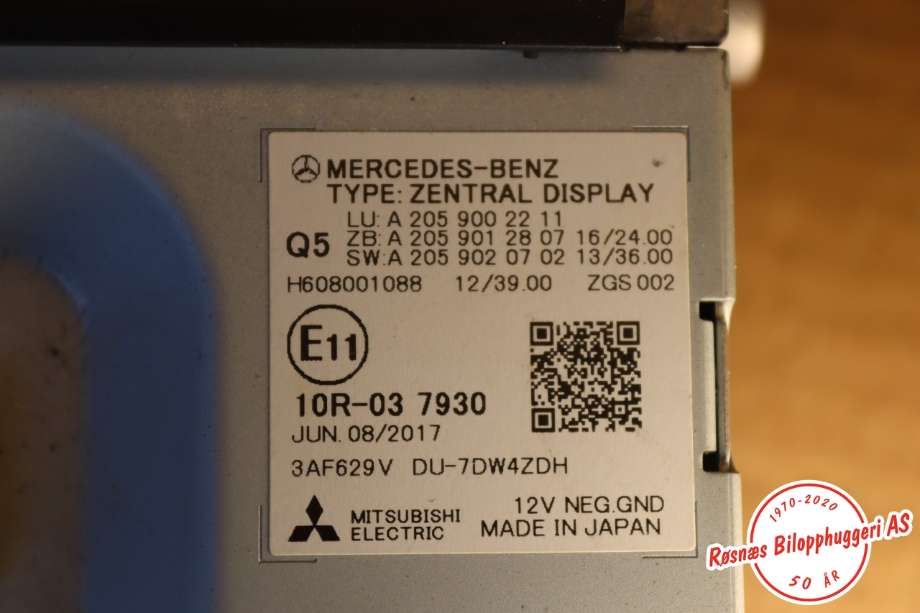 Instrument kjørecomputer til Mercedes X-Klasse 2017-2020 (MERCEDES|A 205 900 05 41|)