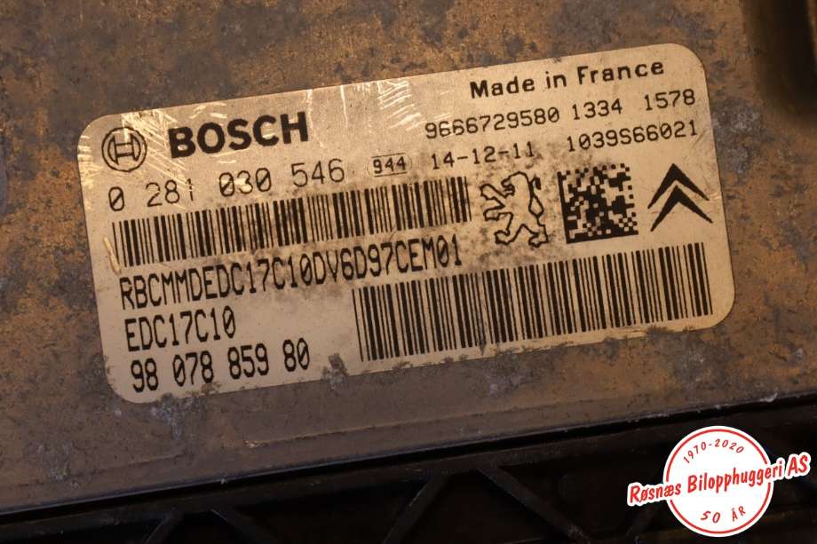 Styreenhet motor til Peugeot Partner 2008-2015 (Type II, Fase 1)  (PEUGEOT|9666729580||0281030546)