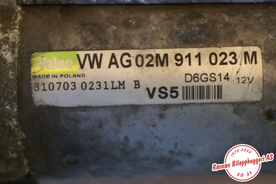 Starter til Audi A3 2003-2008 (Type II, Fase 1)  (AUDI||02M911023M)