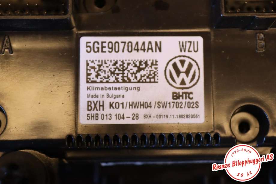 Varmeapparat betjening til VW e-Golf 2017-2020 (Fase 2)  (VOLKSWAGEN||5GE907044AN)