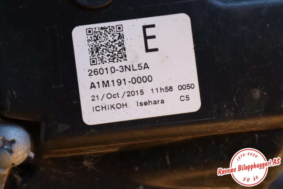 Frontlykt høyre halogen til Nissan Leaf 2011-2017 (Type I)  (NISSAN|260103NL5A|)