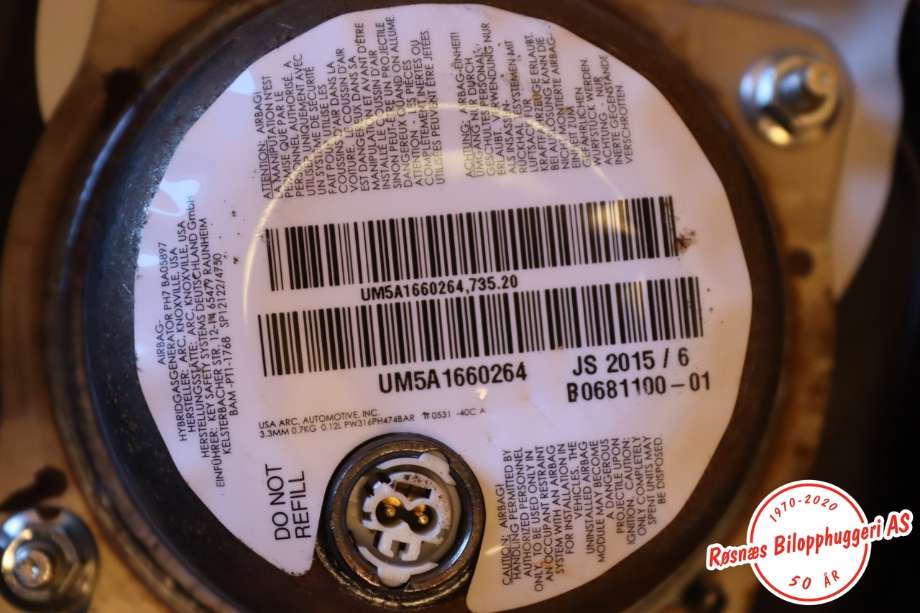Airbag passasjer til Audi A3 2016-2020 (Type III, Fase 2)  (AUDI|8V0880204E|)