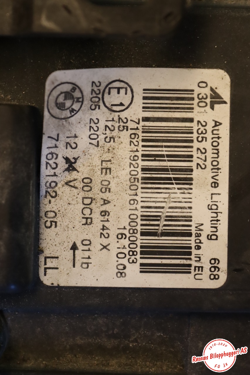 Frontlykt høyre halogen til BMW X3 2007-2010 (Fase 2) (E83) (E83) (BMW|031235272|)