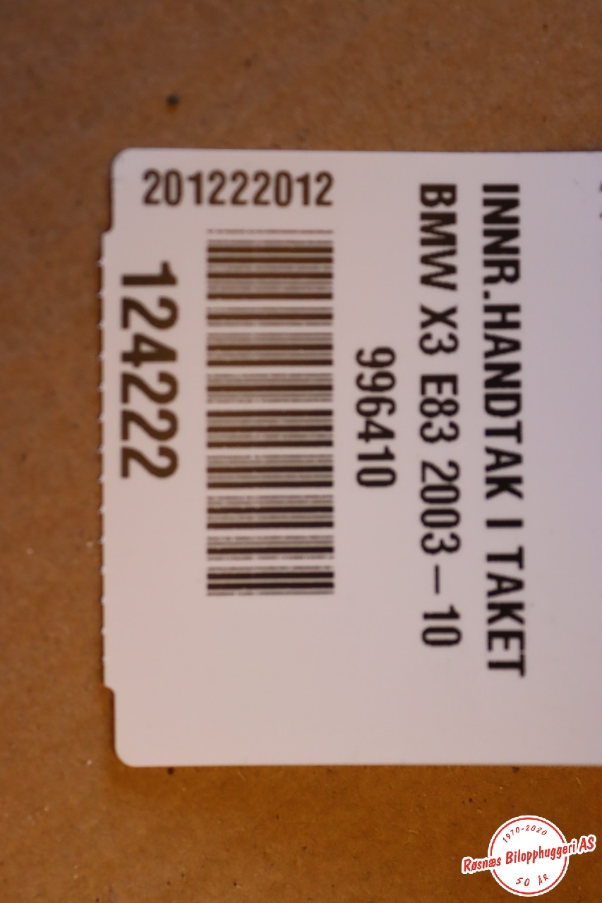Tak håndtak til BMW X3 2007-2010 (Fase 2) (E83) (E83) (BMW|201222012|)