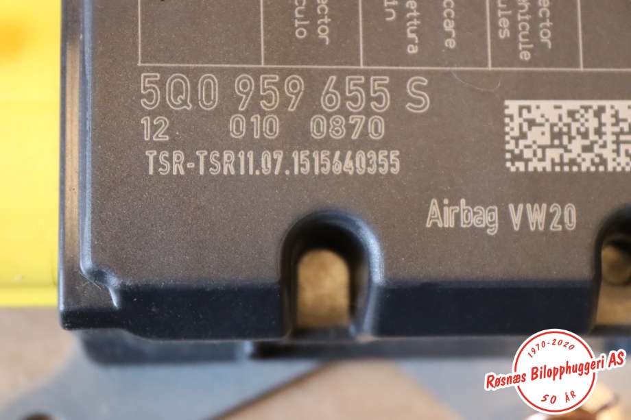 Airbag elektronikk til Audi A3 2016-2020 (Type III, Fase 2)  (AUDI|5Q0959655S|)