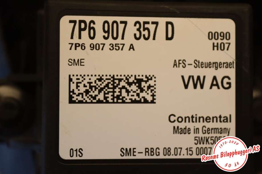 Pedalsett til Audi A3 2016-2020 (Type III, Fase 2) (AUDI|5Q1723058 AJ|)