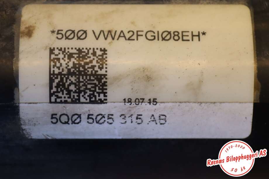Bakaksel til Audi A3 2016-2020 (Type III, Fase 2)  (AUDI|5QØ 5Ø5 315 AB|)