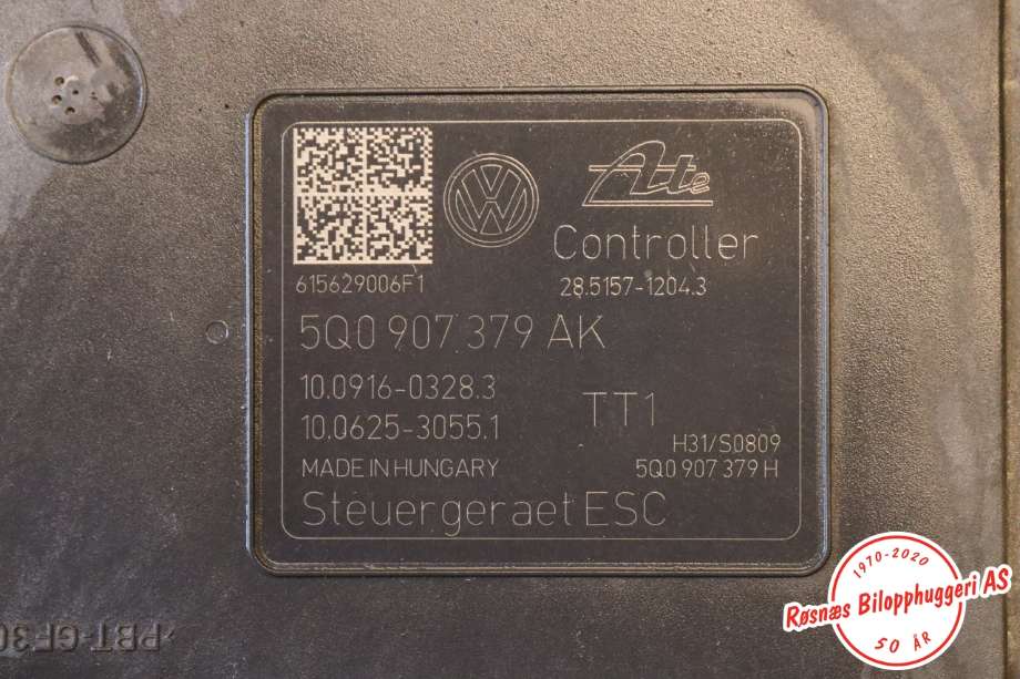 ABS sentral til Audi A3 2016-2020 (Type III, Fase 2)  (AUDI|5Q0614517AL|5Q0907379AK|)