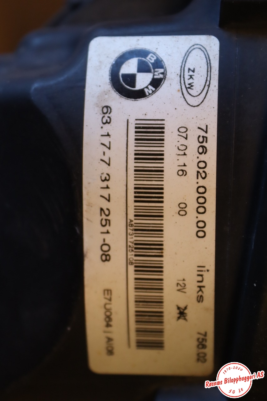 Tåkelykt venstre foran til BMW X3 2010-2017 (F25) (F25) (BMW|63177317251|)