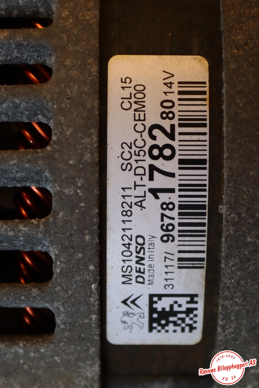 Dynamo til Peugeot 5008 2017-->> (Type II)  (PEUGEOT|96 781 782 80|)
