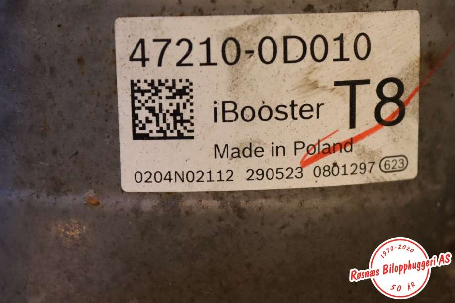 Bremsekraft-forsterker til Toyota Yaris Cross (SUV) 2021-->>  (TOYOTA|472100D010|)