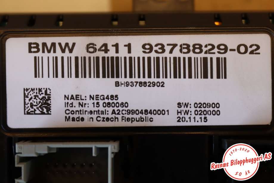 Varmeapparat betjening til BMW X3 2010-2017 (F25) (F25) (BMW|64 11 6 825 513||6411 93531 10-02)