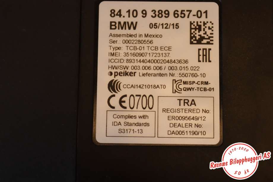 Styreenhet bluetooth til BMW X3 2010-2017 (F25) (F25) (BMW|84109389657|)