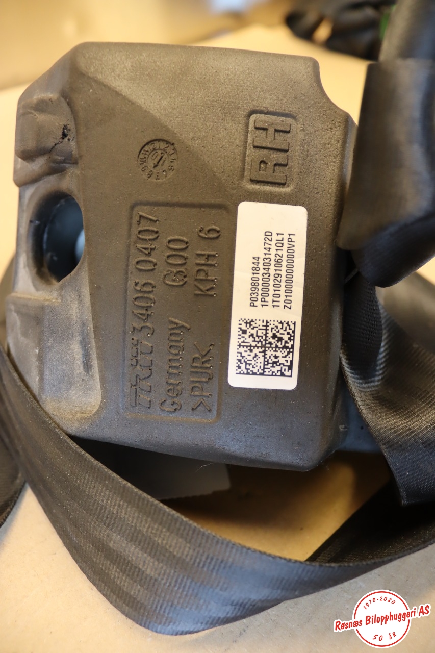 Sikkerhetsbelte bak høyre til Volvo XC60 2008-2013 (Type I, Fase 1)  (VOLVO|39801844|)