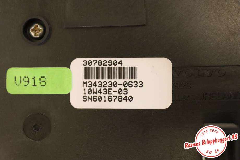Varmeapparat betjening til Volvo XC60 2008-2013 (Type I, Fase 1)  (VOLVO|30782904|)